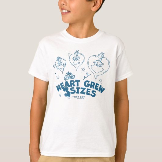 Grinch's Heart groeide 3 maten T-shirt (Voorkant)