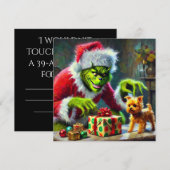 Grinchy kerst feestdagenkaart (Voorkant / Achterkant)
