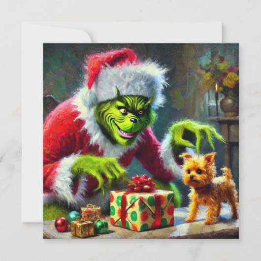 Grinchy kerst feestdagenkaart (Voorkant)