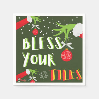 GRINCHY Mahjong zegene je Tegels servetten