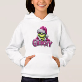 Grinchy Vrouw — Roze & Zilveren Holiday Hoodie van