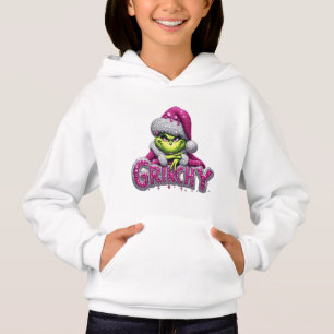Grinchy Vrouw — Roze & Zilveren Holiday Hoodie van