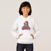 Grinchy Woman — Pink & Silver Holiday Hoodie by Ma (Voorkant volledig)