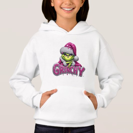 Grinchy Woman — Pink & Silver Holiday Hoodie by Ma (Voorkant)