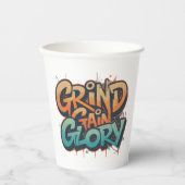 Grind, Gain, Glorie Papieren Bekers (Voorkant)