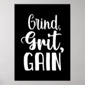 Grind, Grit, Aanwinst, Hustle, Gymnastiek, Succes Poster (Voorkant)
