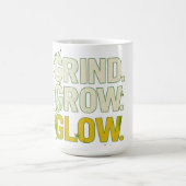 GRIND.GROW.GLOW.—Inspirational Botanical Typograph Koffiemok (Center)