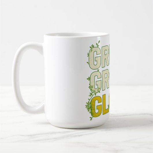 GRIND.GROW.GLOW.—Inspirational Botanical Typograph Koffiemok (Links)