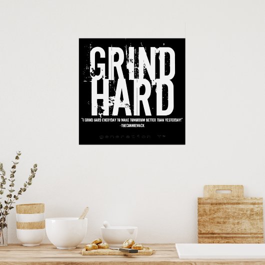 GRIND HARD Poster (Keuken)