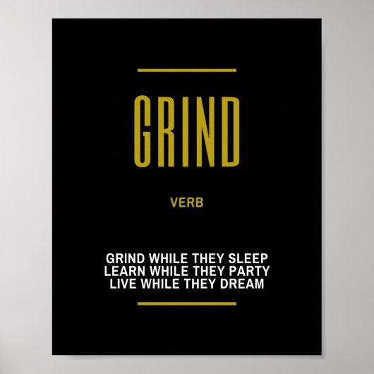 Grind Inspirerend citaat op Succes Poster (Voorkant)