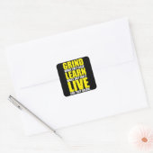 Grind, Leren, Live - Motivatie Vierkante Sticker (Envelop)
