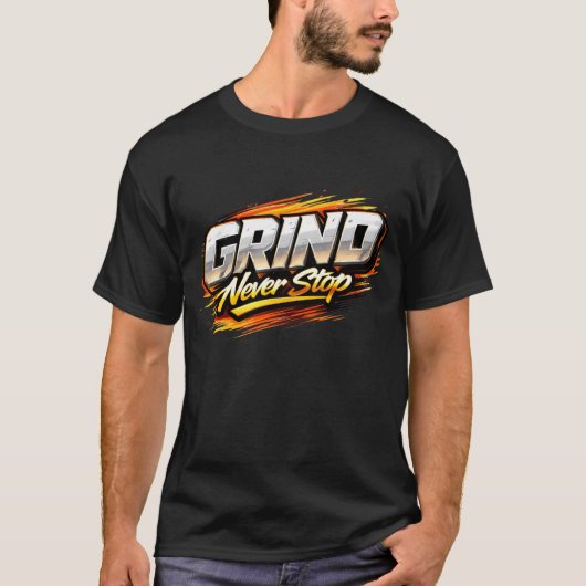 Grind Never Stop Metallic Hustle Gym T-shirt (Voorkant)