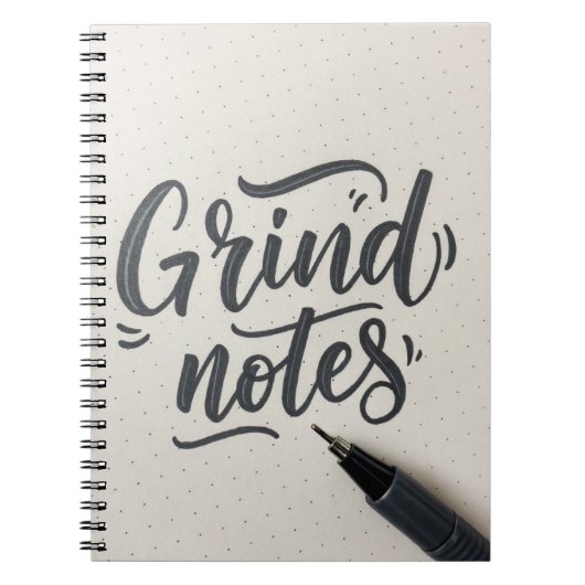 Grind Notes Journal – Handgeschreven Stijlontwerp Notitieboek (Voorkant)