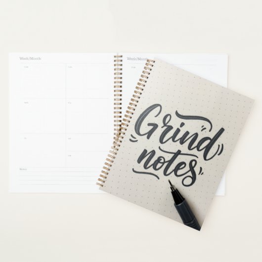 Grind Notes Journal – Handgeschreven Stijlontwerp Planner (Display)