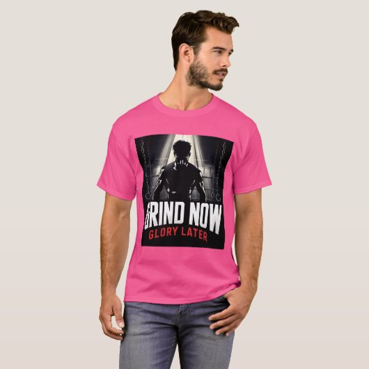 Grind Now Glory Later MMA Motivatie T-shirt (Voorkant volledig)