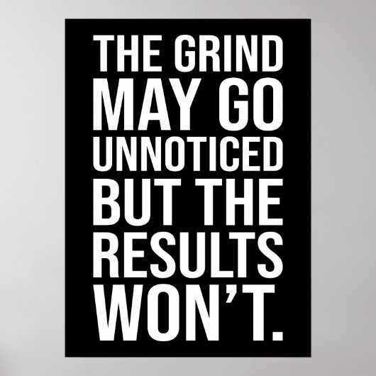 Grind Onopgemerkt vs Resultaten - Succes Motivatie Poster (Voorkant)