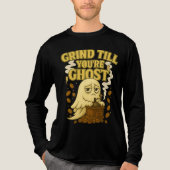 Grind tot je een spookachtige Halloween-koffielief Tri-Blend Shirt (Voorkant volledig)