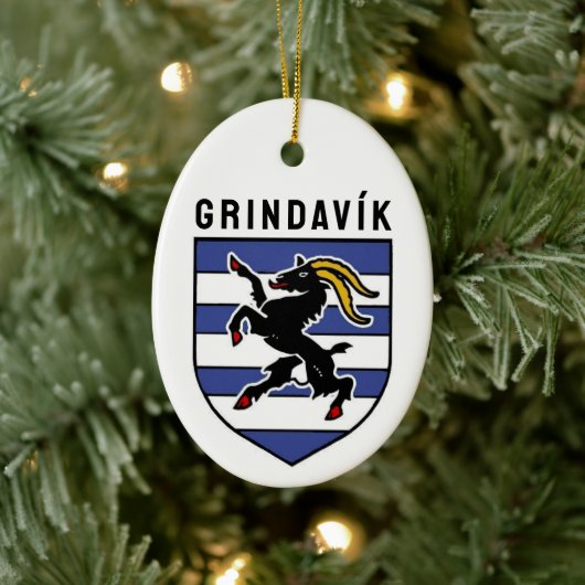 Grindavík Wapenschild - IJsland Keramisch Ornament (Boom)