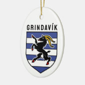 Grindavík Wapenschild - IJsland Keramisch Ornament (Links)