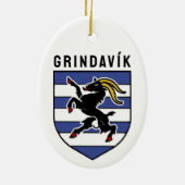 Grindavík Wapenschild - IJsland Keramisch Ornament (Achterkant)