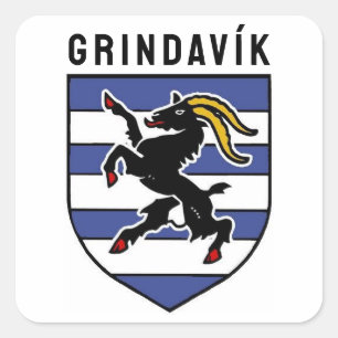 Grindavík Wapenschild - IJsland Vierkante Sticker