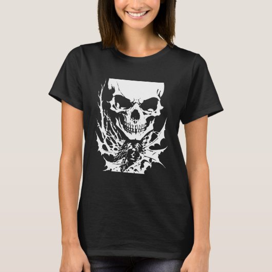 Grindcore Occulte Horror Schedel Death Metal Thras T-shirt (Voorkant)