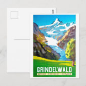 Grindelwald, bergtop, Zwitserland, vintage Briefkaart (Voorkant / Achterkant)