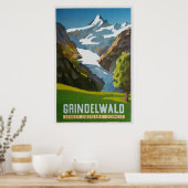 Grindelwald, Berner Oberland, Schweiz, Ski Poster (Keuken)