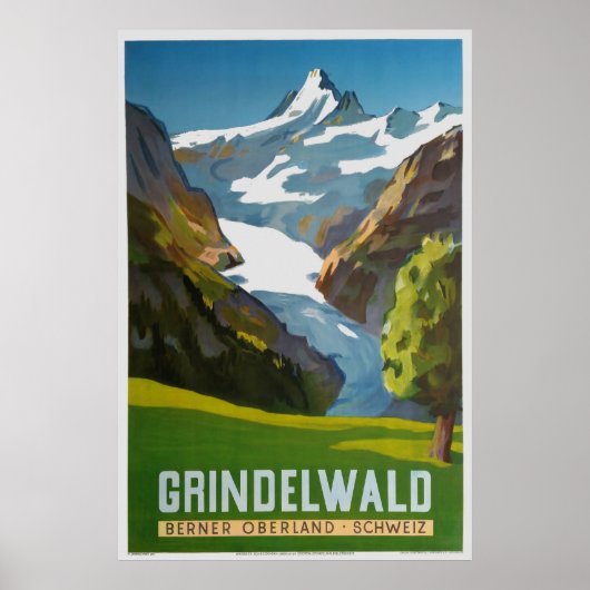 Grindelwald, Berner Oberland, Schweiz, Ski Poster (Voorkant)
