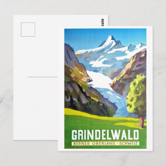 Grindelwald, berpiek, Zwitserland,  Briefkaart (Voorkant / Achterkant)