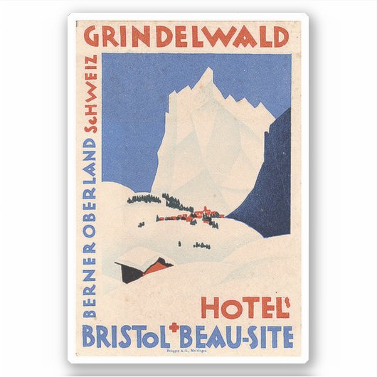 Grindelwald Bristol Beau-Site Hotel Sticker (Voorkant)