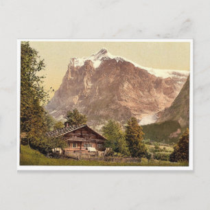 Grindelwald, chalet en Mount Wetterhorn, Bernese Briefkaart