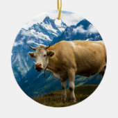 Grindelwald Cow - Bernese Alps - Zwitserland Keramisch Ornament (Voorkant)