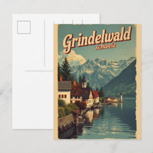 Grindelwald dorp Zwitserland natuur cadeau Briefkaart