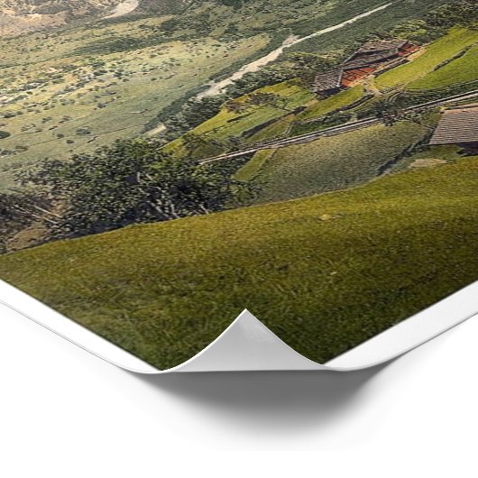 Grindelwald en Mount Wetterhorn, Bernese Oberland Poster (Hoek)