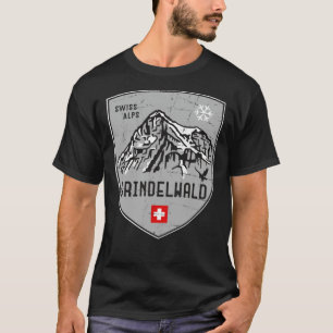 Grindelwald Mountain Zwitserland Emblem Classic T T-shirt