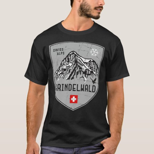Grindelwald Mountain Zwitserland Emblem Classic T T-shirt (Voorkant)