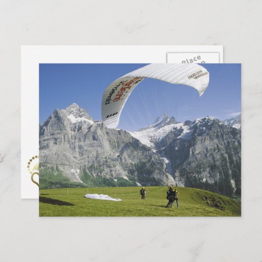 Grindelwald Paragliding Briefkaart (Voorkant / Achterkant)