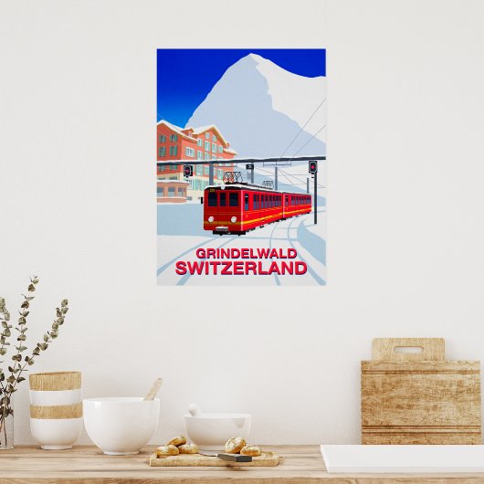 Grindelwald Ski Poster (Keuken)
