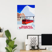 Grindelwald Ski Poster (Thuiskantoor)