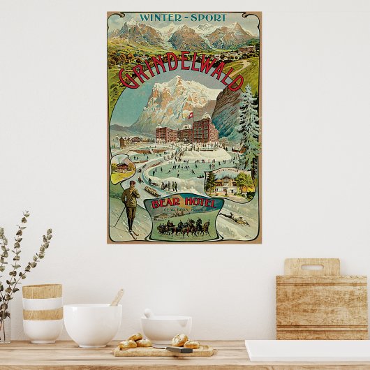  Grindelwald Swiss reisadvert Poster (Keuken)