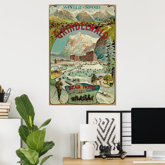 Grindelwald Swiss reisadvert Poster (Thuiskantoor)