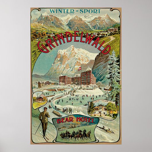  Grindelwald Swiss reisadvert Poster (Voorkant)