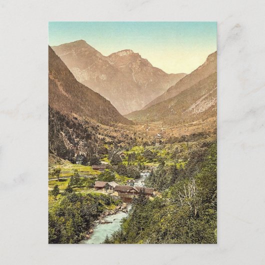 Grindelwald, weg van Zwiellutschine, Bernese Obe Briefkaart (Voorkant)