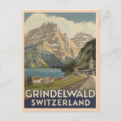 Grindelwald Zwitserland Alpen Retro Briefkaart (Voorkant)