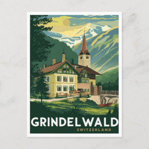 Grindelwald Zwitserland Alpen Vintage Briefkaart