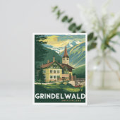 Grindelwald Zwitserland Alpen Vintage Briefkaart (Staand voorkant)