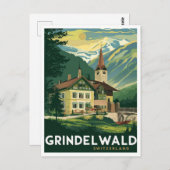 Grindelwald Zwitserland Alpen Vintage Briefkaart (Voorkant / Achterkant)