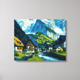 Grindelwald Zwitserland Kunst Canvas Afdruk
