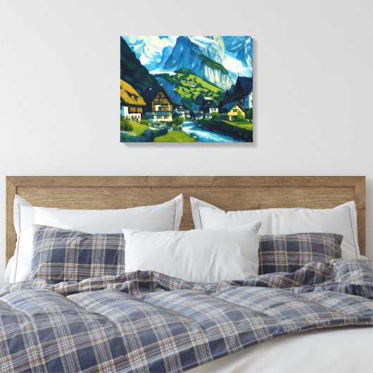 Grindelwald Zwitserland Kunst Canvas Afdruk (Insitu (Slaapkamer))